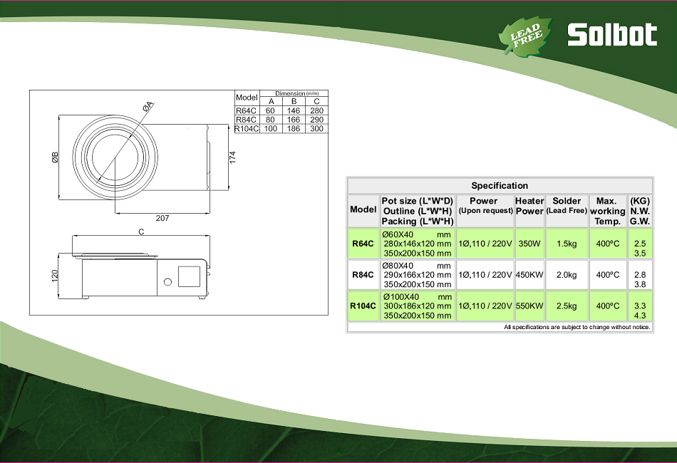 Mini Dip Solder Pot (Spec./Outline) 1 RC_Spec