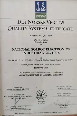 About SOLBOT 5 SOLBOT ISO 9002 Certification